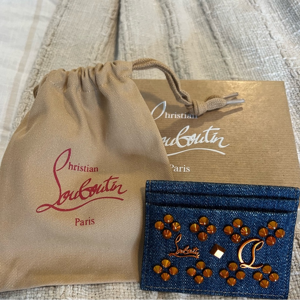 Christian Louboutin denim cardholder.